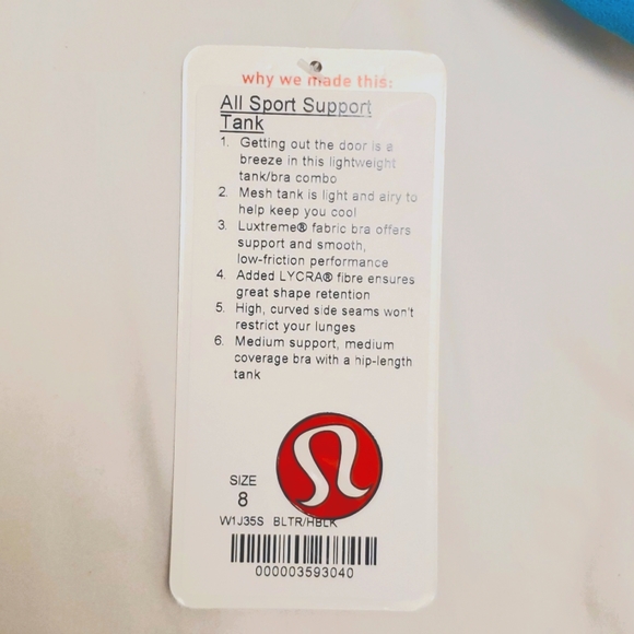 Lululemon All Sport Support Tank - Picture 4 of 4